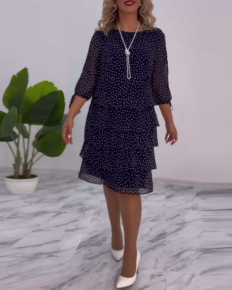 Lunessa Polka Dot Tiered Dress