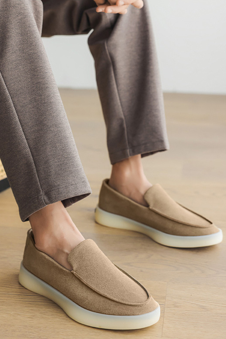 Lavencio Beige Suede Loafers