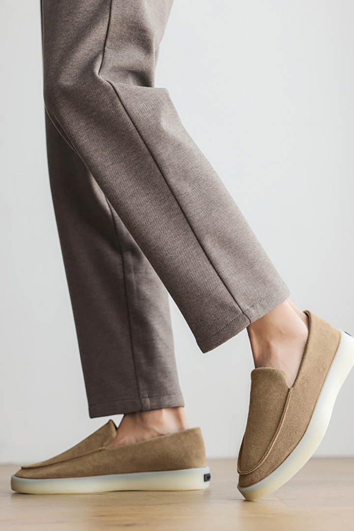 Lavencio Beige Suede Loafers