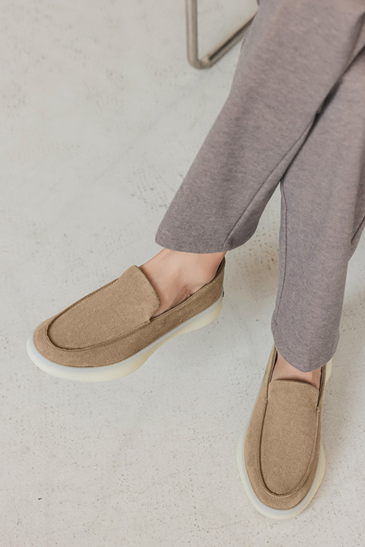 Lavencio Beige Suede Loafers
