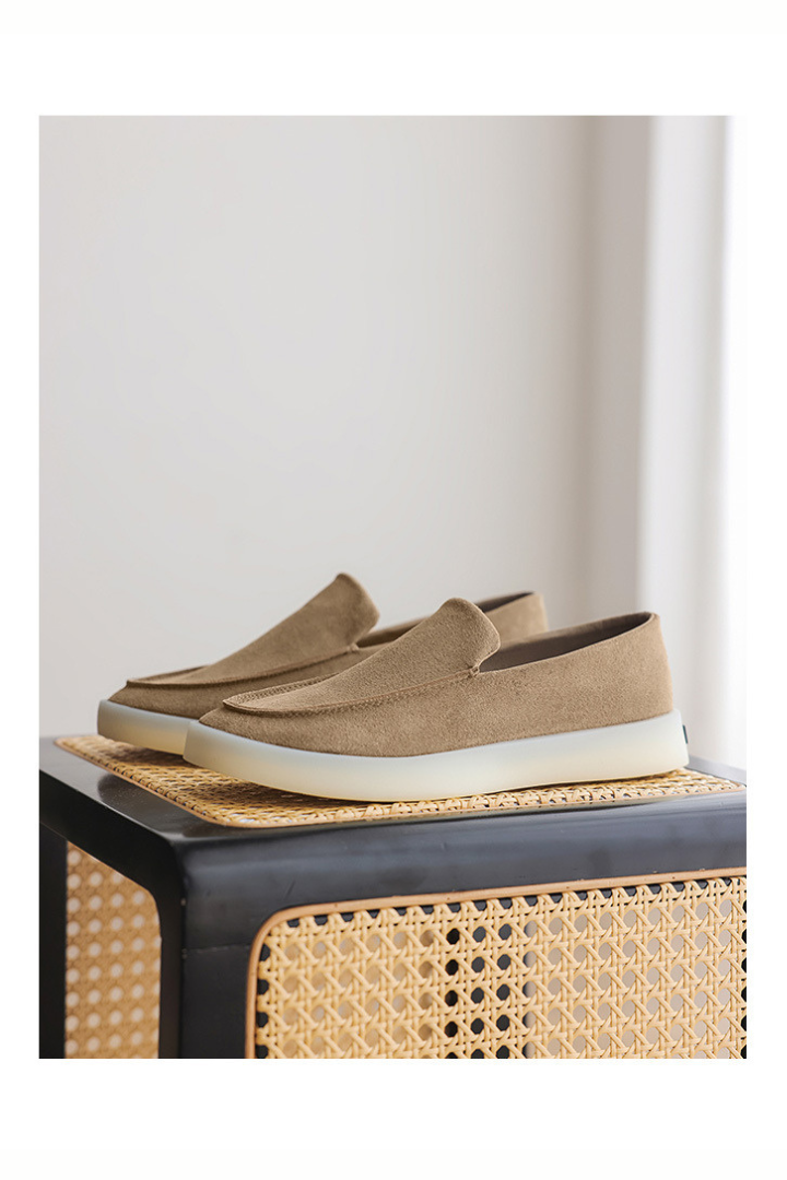 Lavencio Beige Suede Loafers