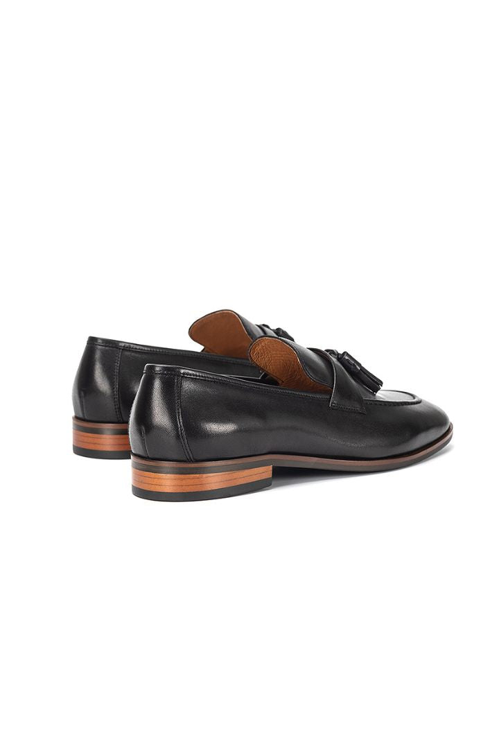 Bruno Black Top-Grain Tassel Loafer