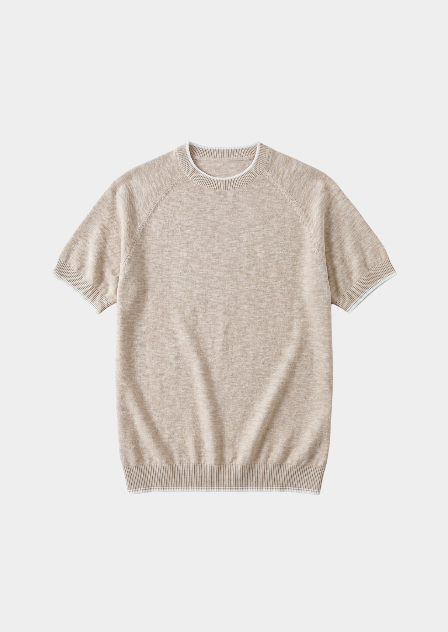 Capri Beige Linen Contrast Tee