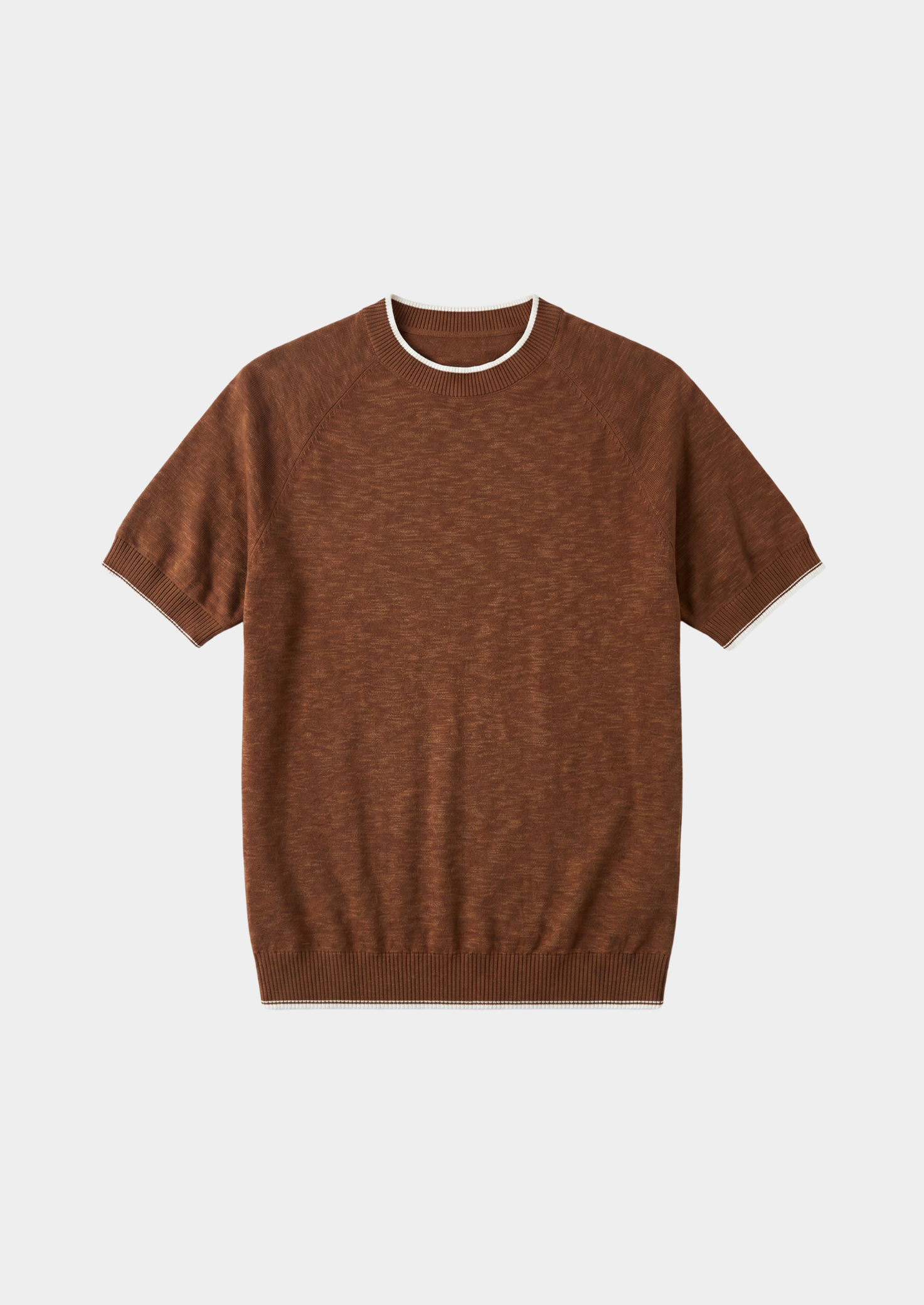 Caramel Linen Contrast T-Shirt