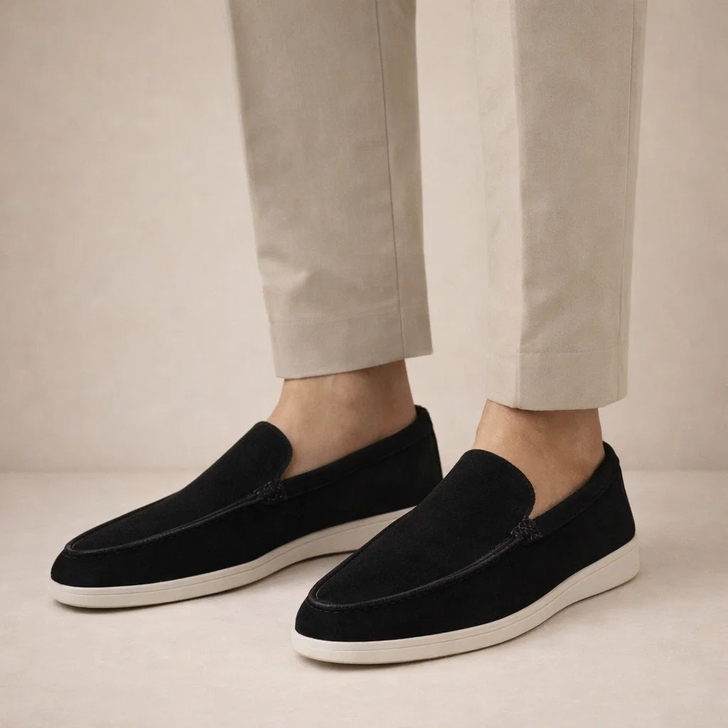 Leather Slip-On Loafers in Classic Brown