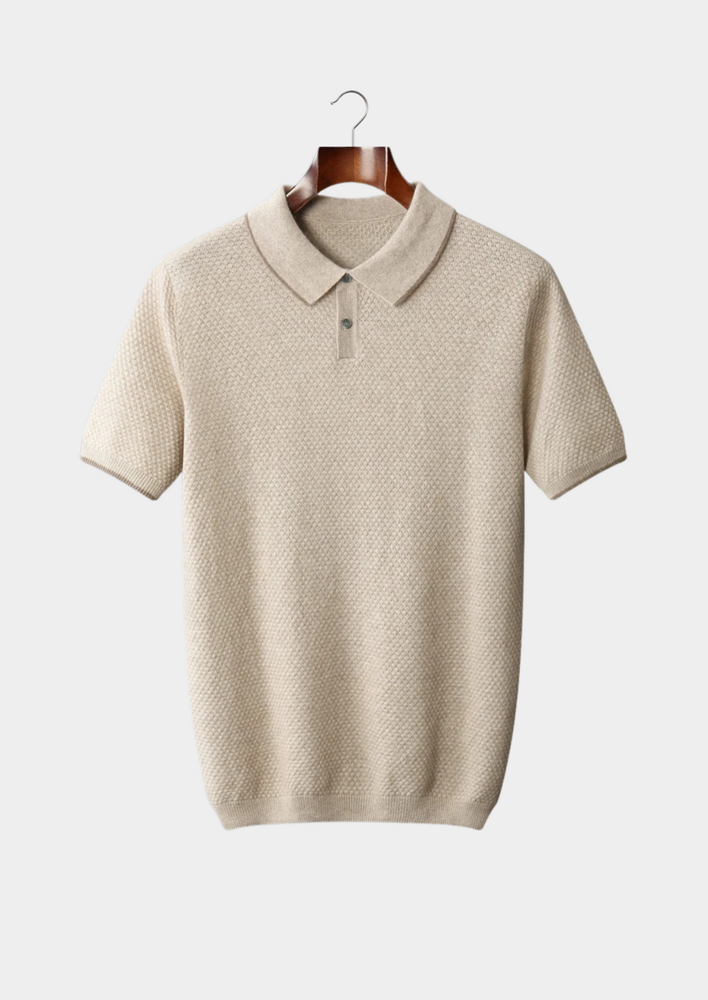 Ivory Two-Tone Cashmere Polo