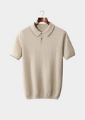 Ivory Two-Tone Cashmere Polo