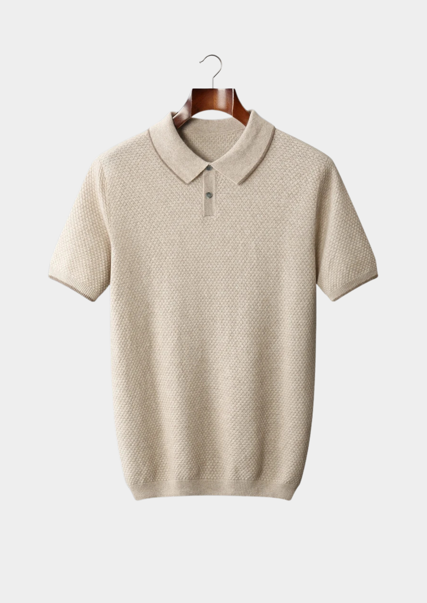 Ivory Two-Tone Cashmere Polo