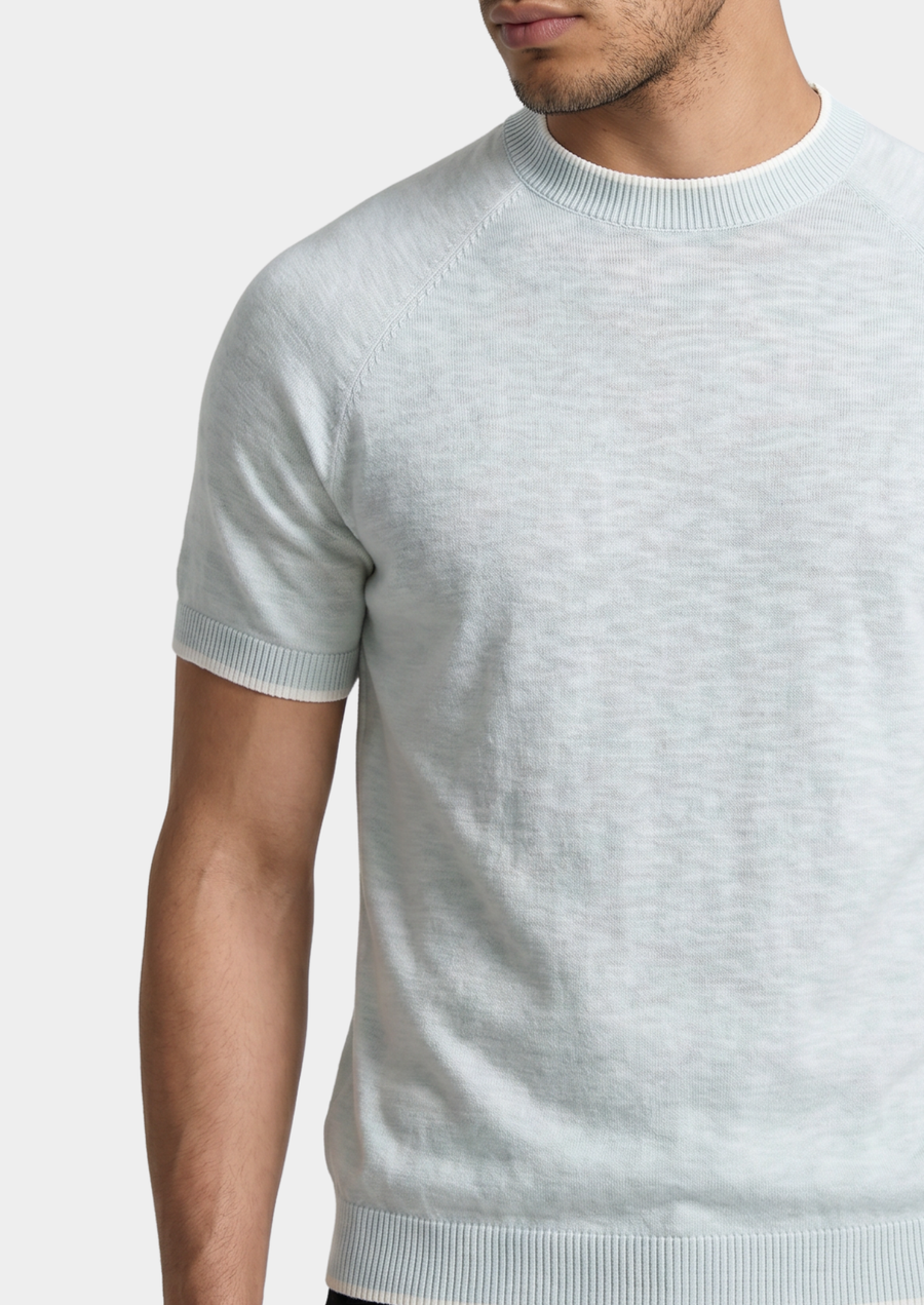 Capri Ice Blue Linen T-Shirt