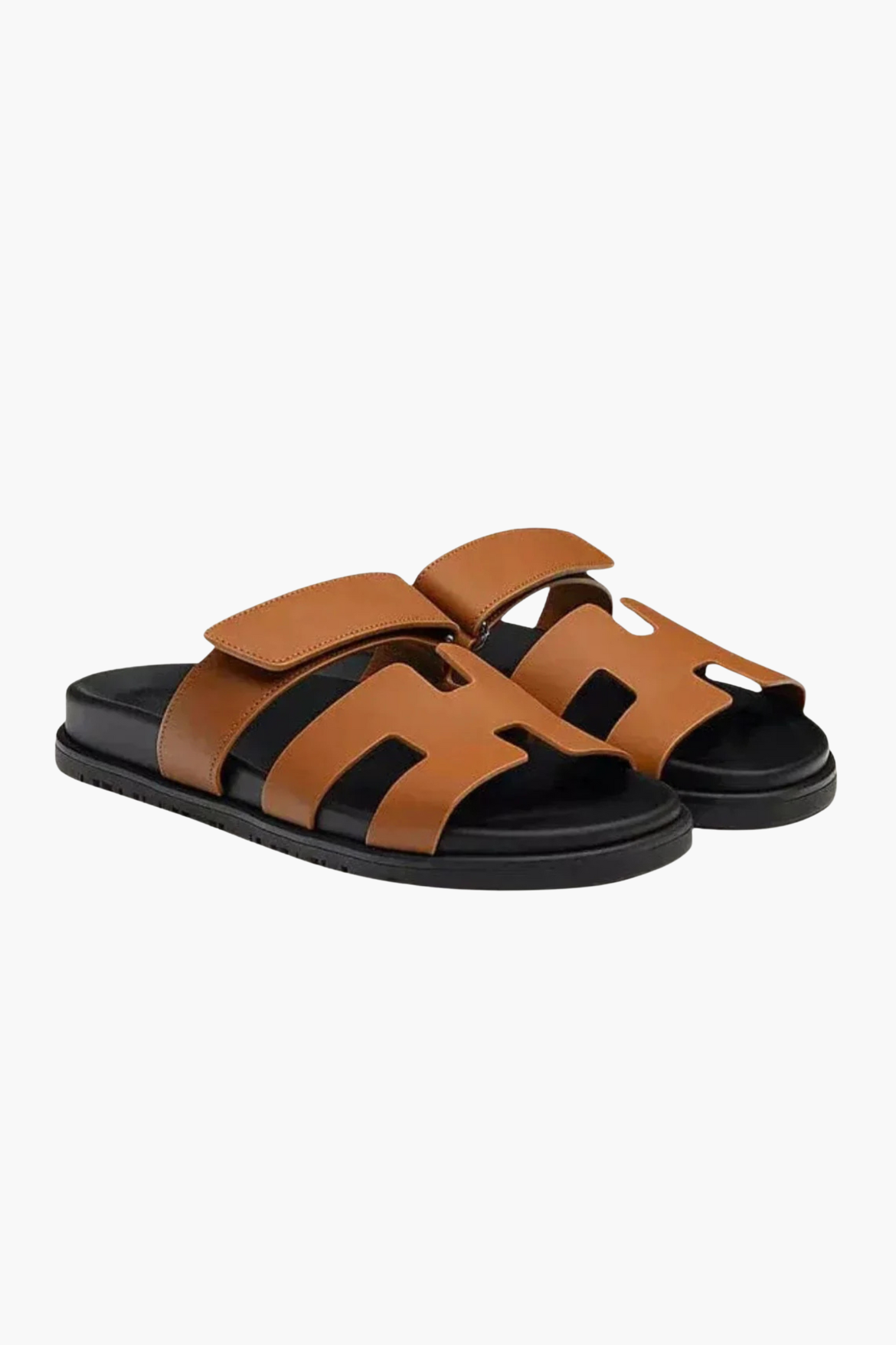 Brown H-Cut Leather Sandals