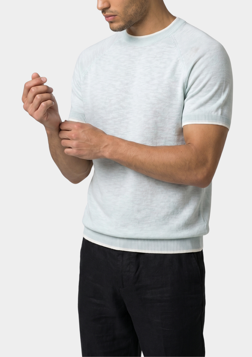 Capri Ice Blue Linen T-Shirt