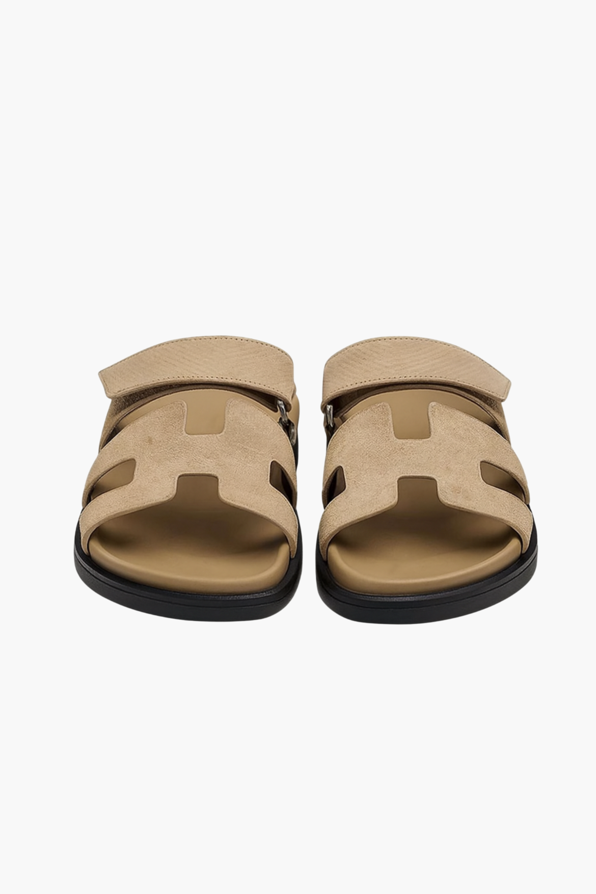 Beige H-Cut Sandals in Italian Leather