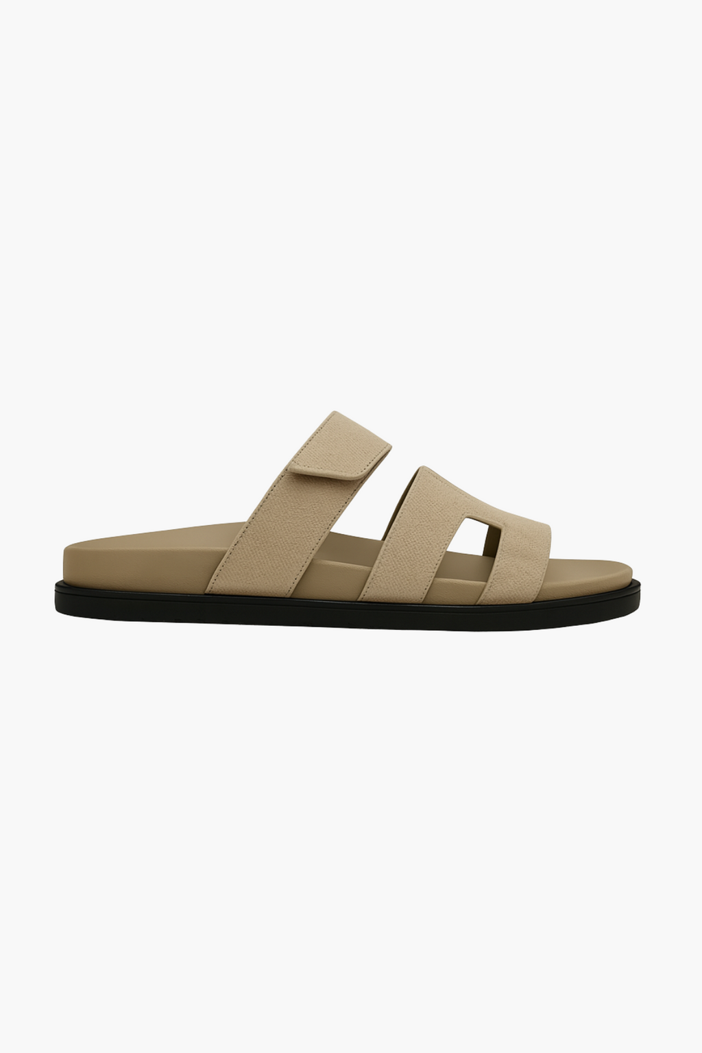 Beige H-Cut Sandals in Italian Leather