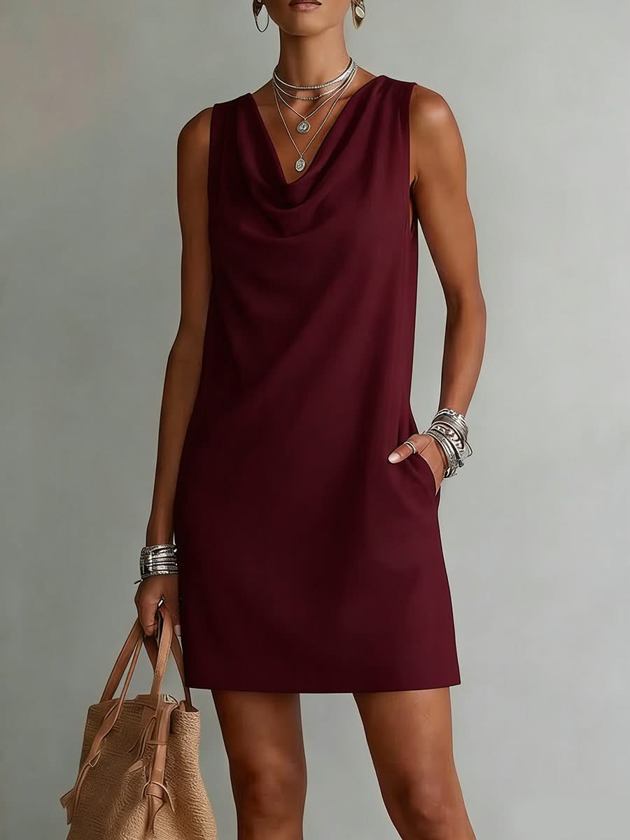 Eleanor Silk Draped Evening Dress