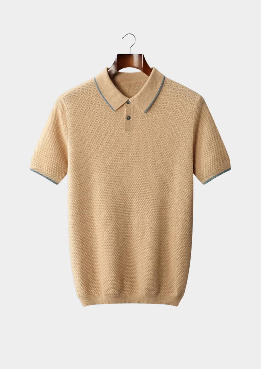 Mustard Two-Tone Cashmere Polo