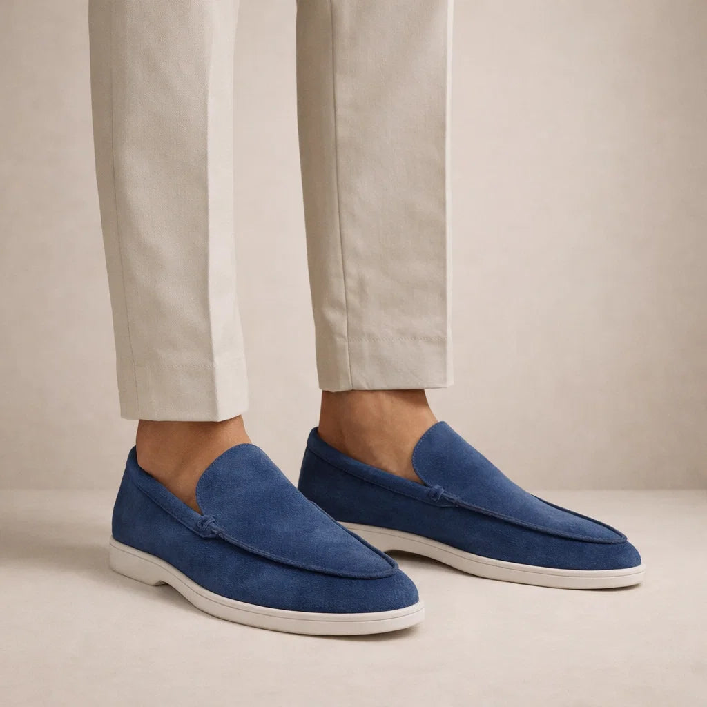 Leather Slip-On Loafers in Classic Brown