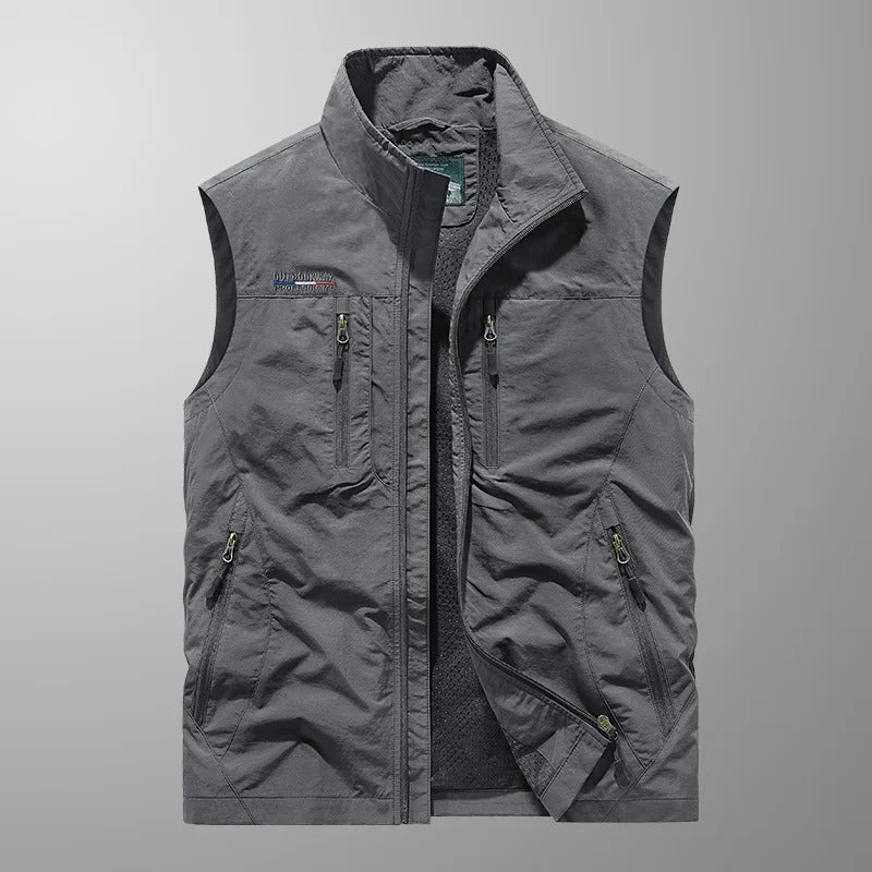Men's Outdoor Vest with Stand Collar