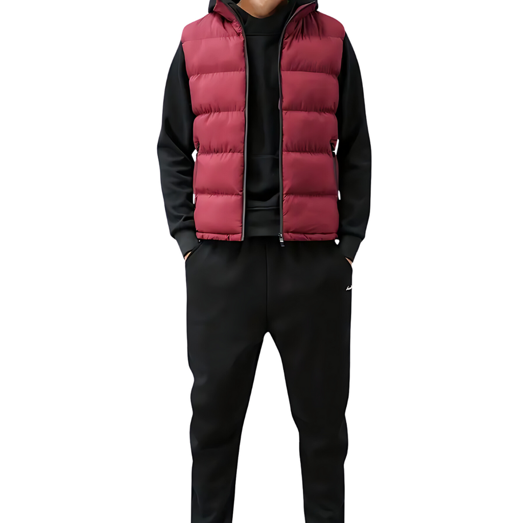 Men's Quilted Puffer Vest in Earth Tones
