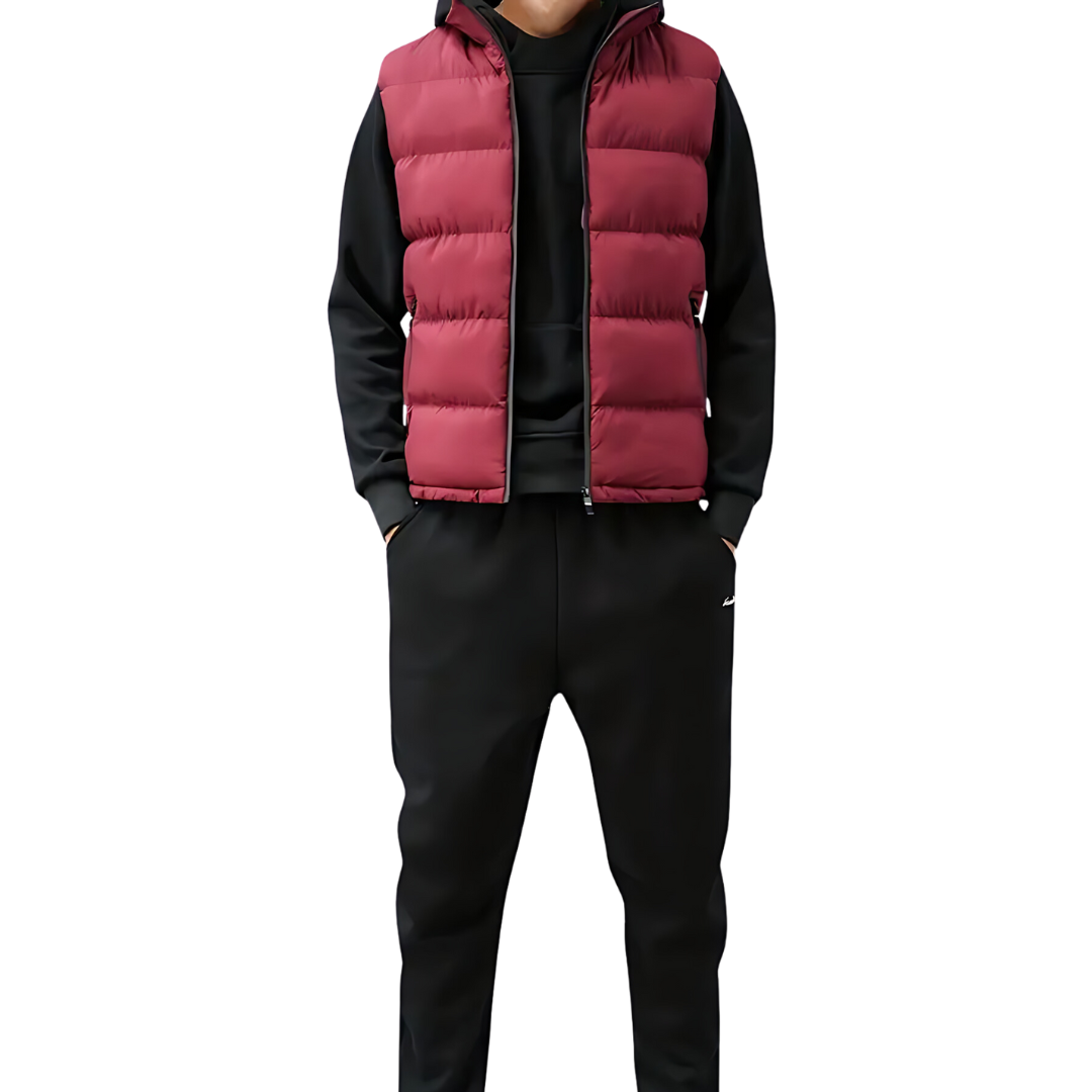 Men's Quilted Puffer Vest in Earth Tones