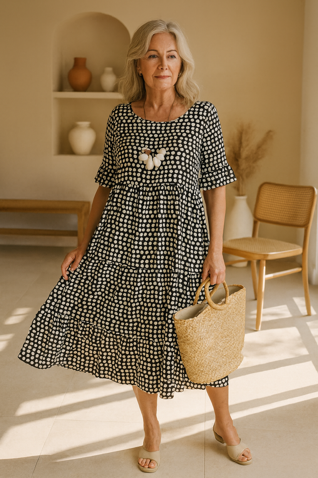 Livia Timeless Silk Midi Dress