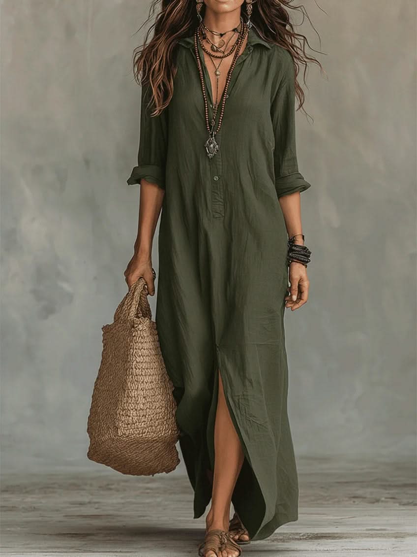 Clara Silk Maxi Dress in Ivory