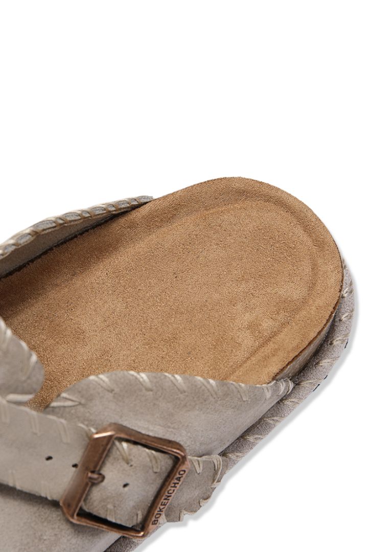 Stone Suede Clog Sandals