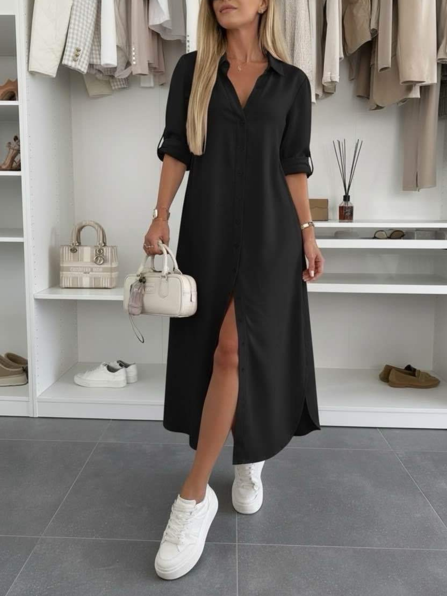 Ivy Silk Button Dress
