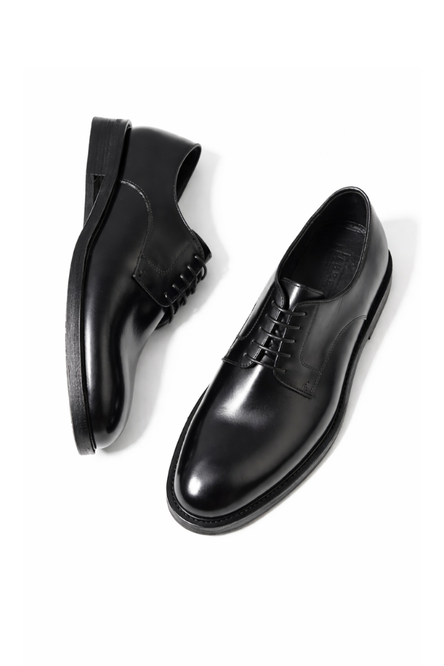 Lawrence Black Leather Derby Shoes