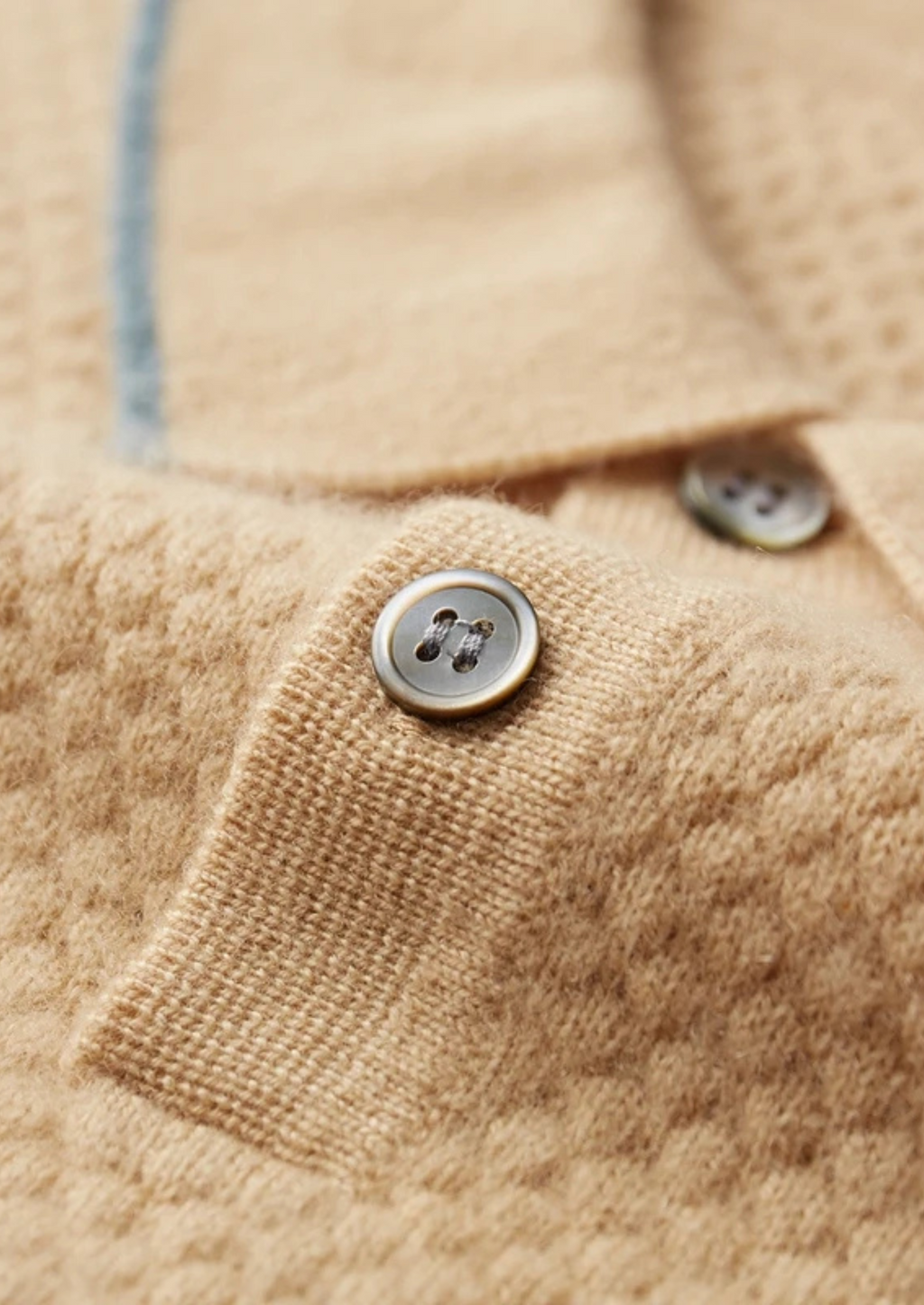 Mustard Two-Tone Cashmere Polo