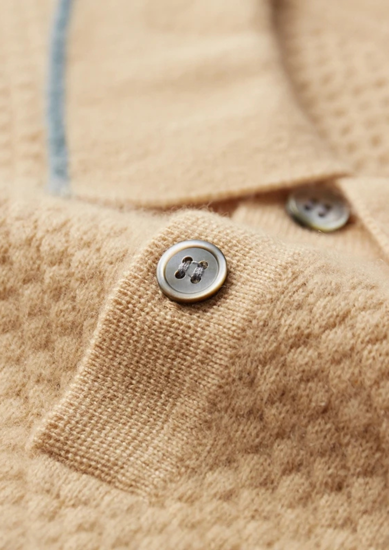 Mustard Two-Tone Cashmere Polo