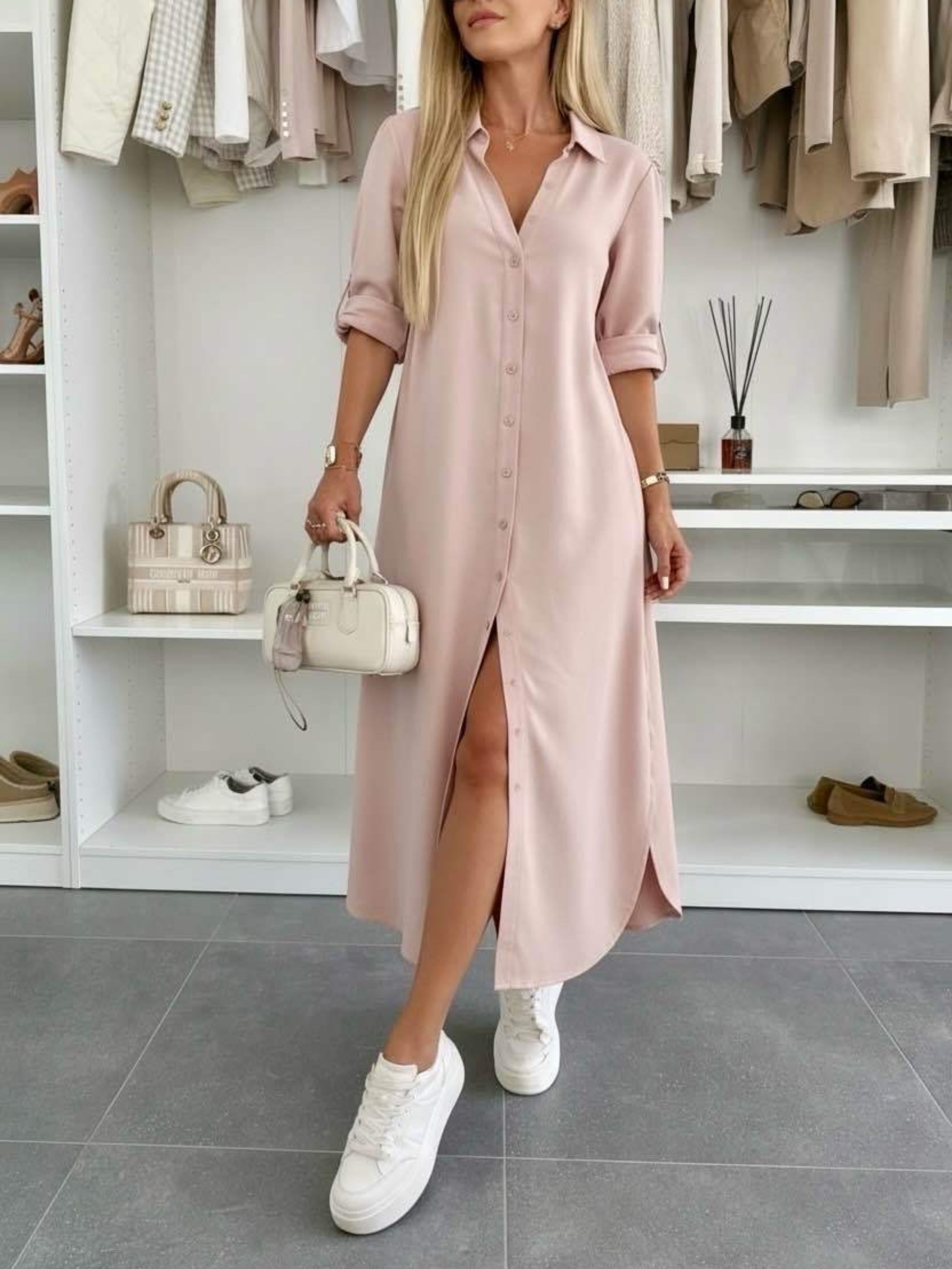 Ivy Silk Button Dress