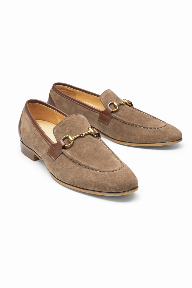 Espresso Suede Horsebit Loafers