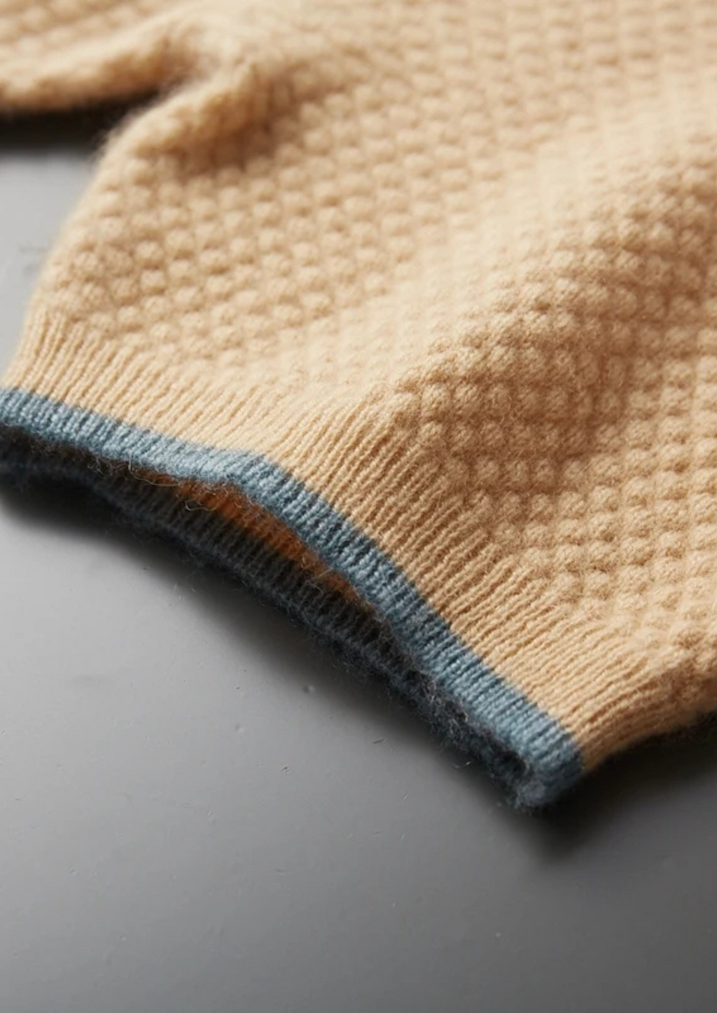 Mustard Two-Tone Cashmere Polo