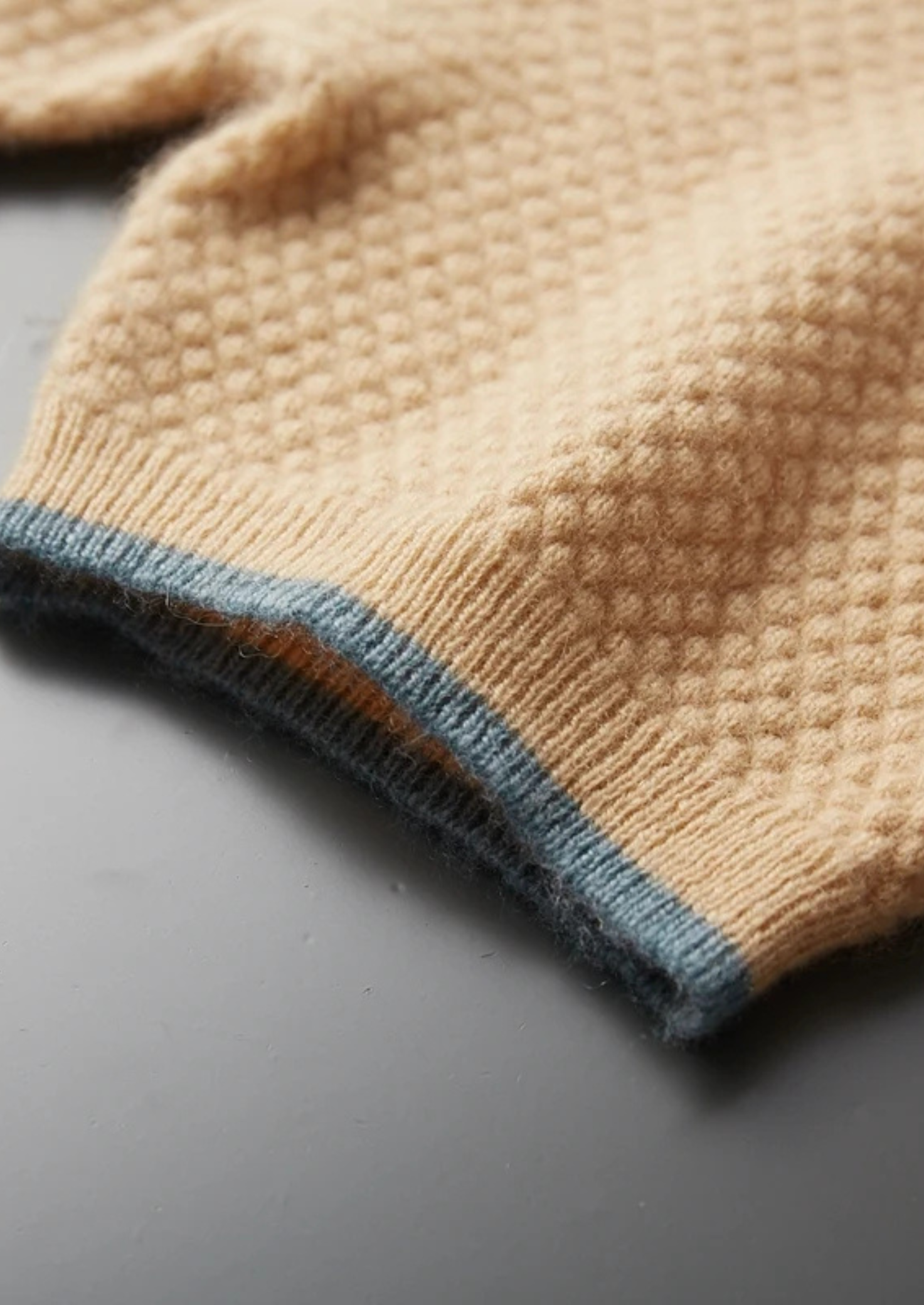 Mustard Two-Tone Cashmere Polo