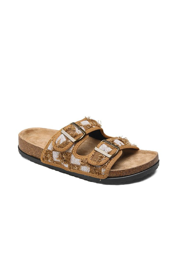 Leon Woven Sandals with Double Buckle