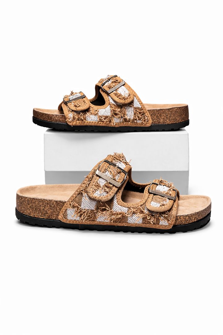 Leon Woven Sandals with Double Buckle