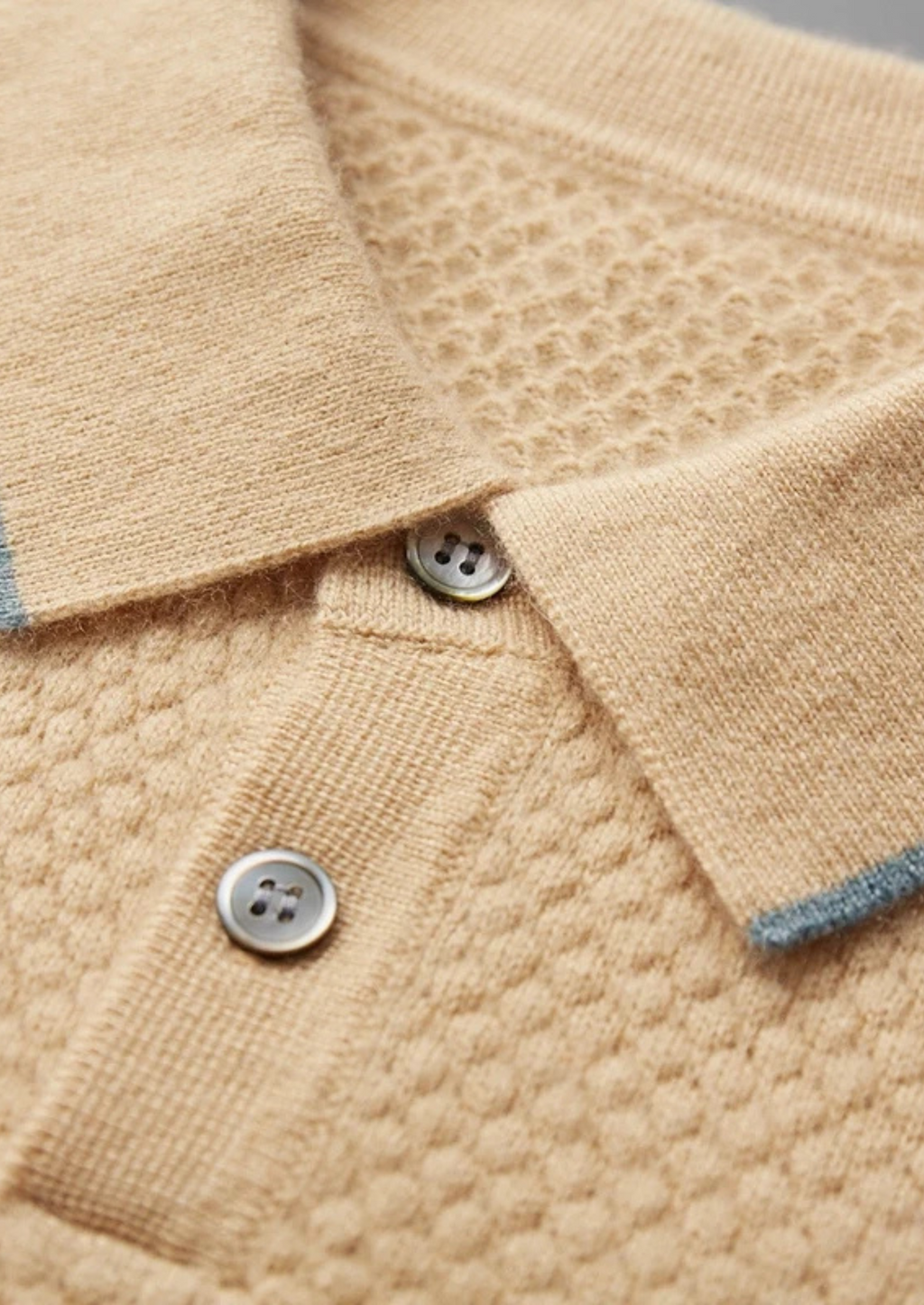 Mustard Two-Tone Cashmere Polo