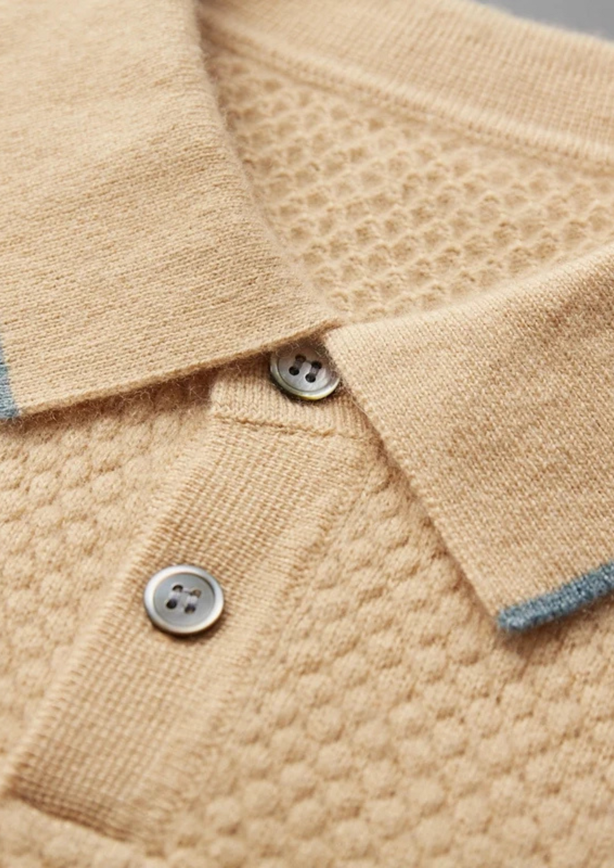 Mustard Two-Tone Cashmere Polo