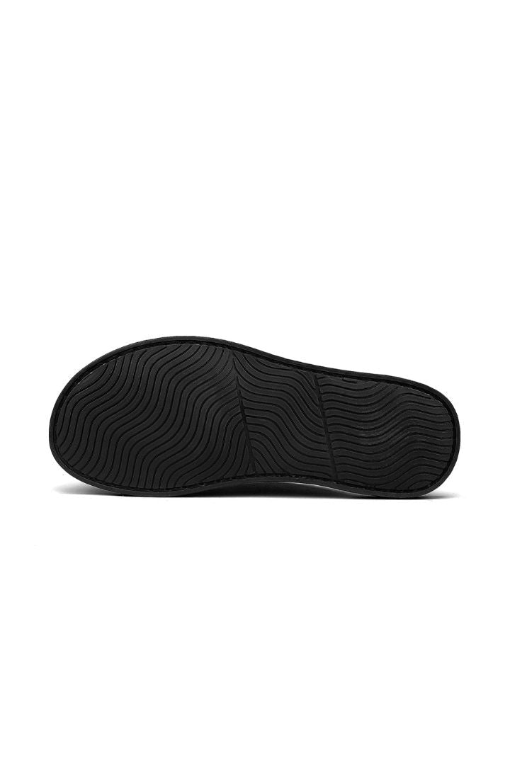 Marcus Brown Leather Slide Sandals