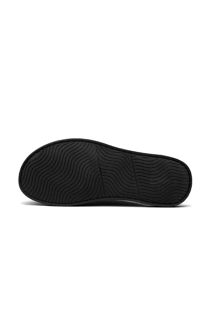 Marcus Black Leather Slide Sandals