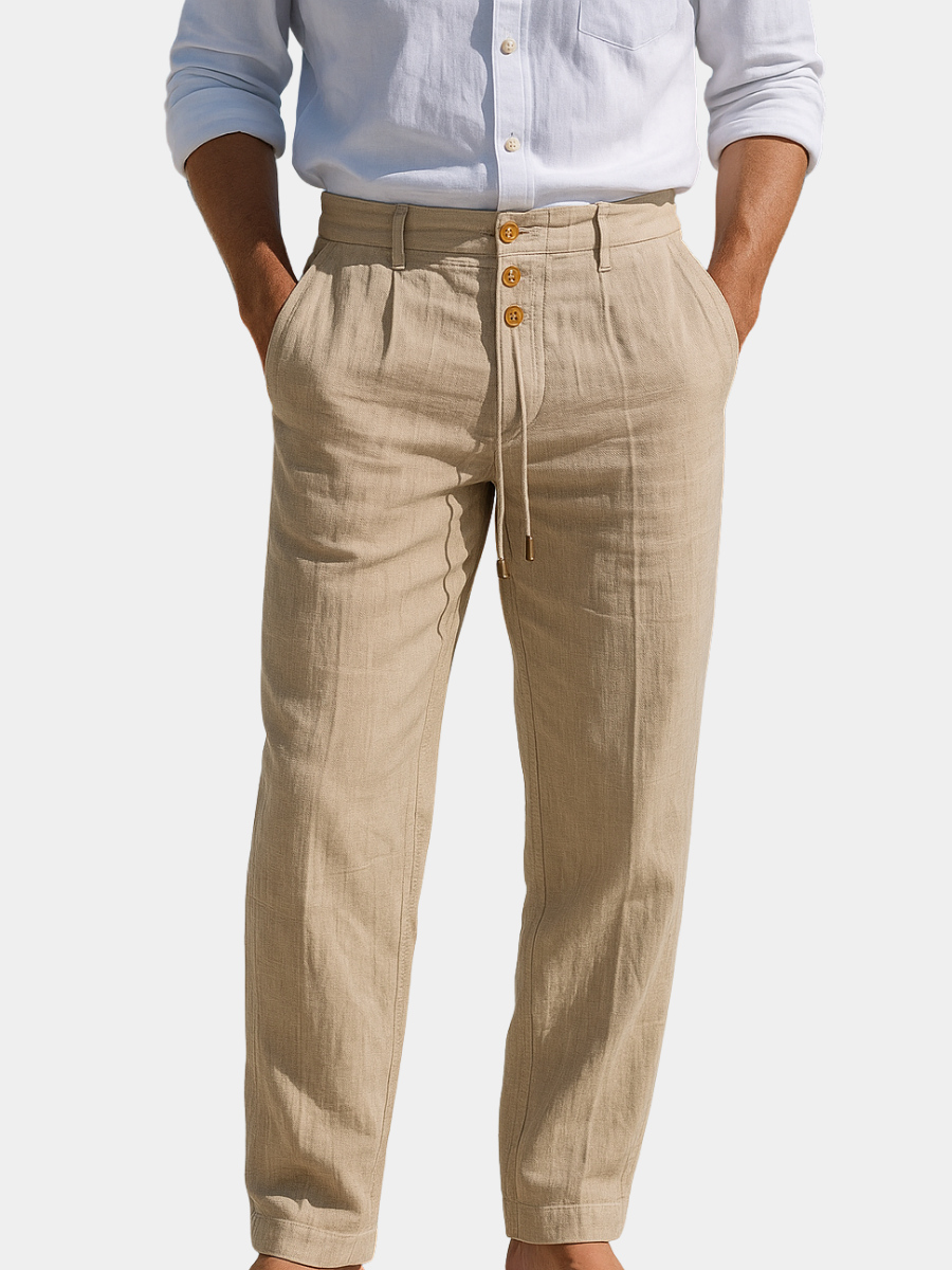 LIGHTWEIGHT LINEN SUMMER TROUSERS