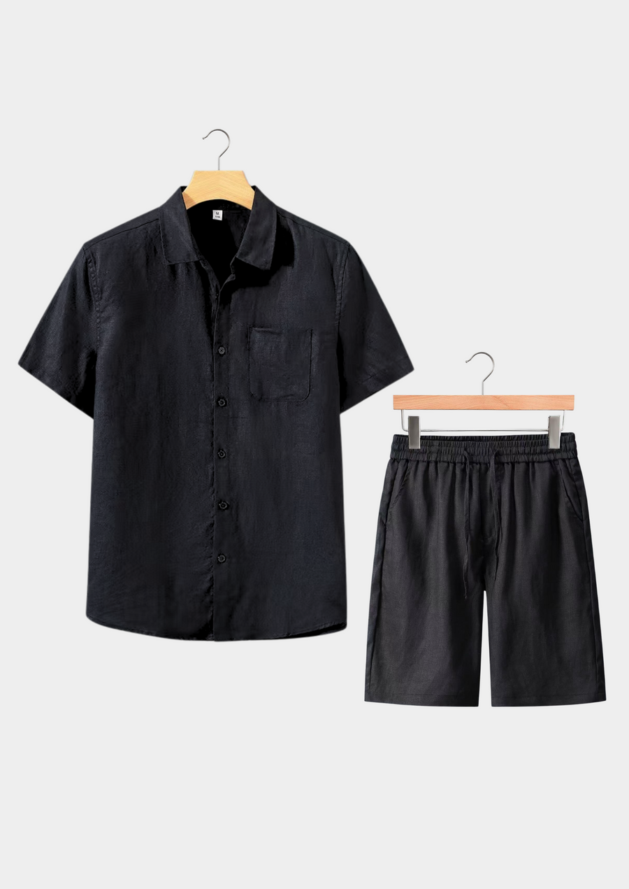 Elysian Short Sleeve Summer Ensemble - Noir