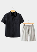 Dolcevita Short Sleeve Ensemble - Noir & Beige