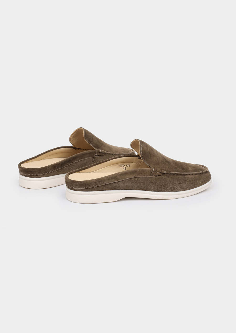 Olive Suede Marina Slippers