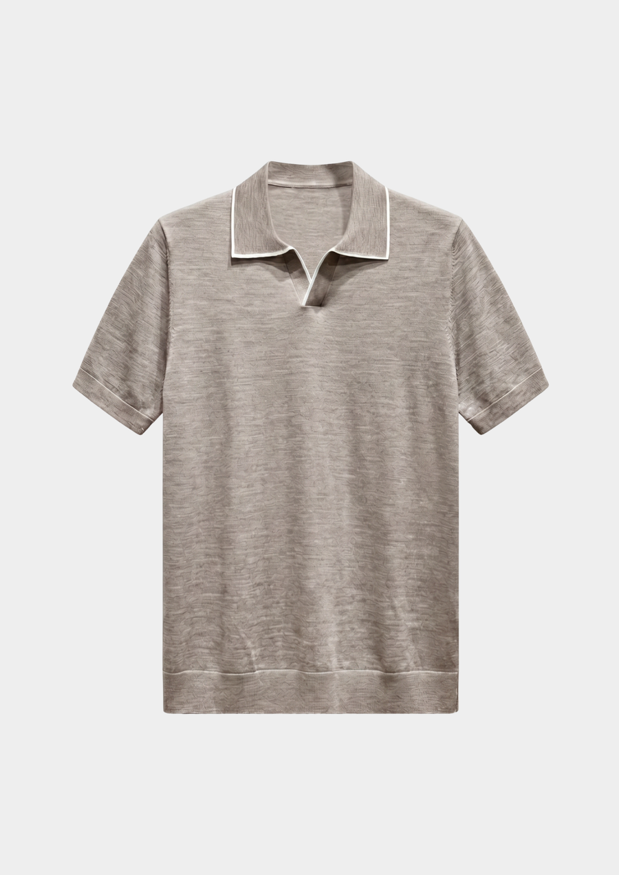 Ellis Beige Cashmere Blend Polo