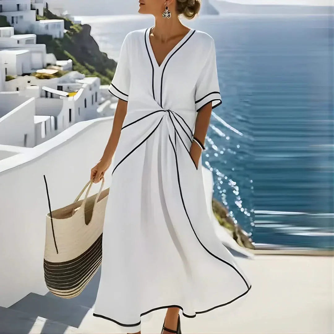 Freya Silk Flow Dress in Ivory