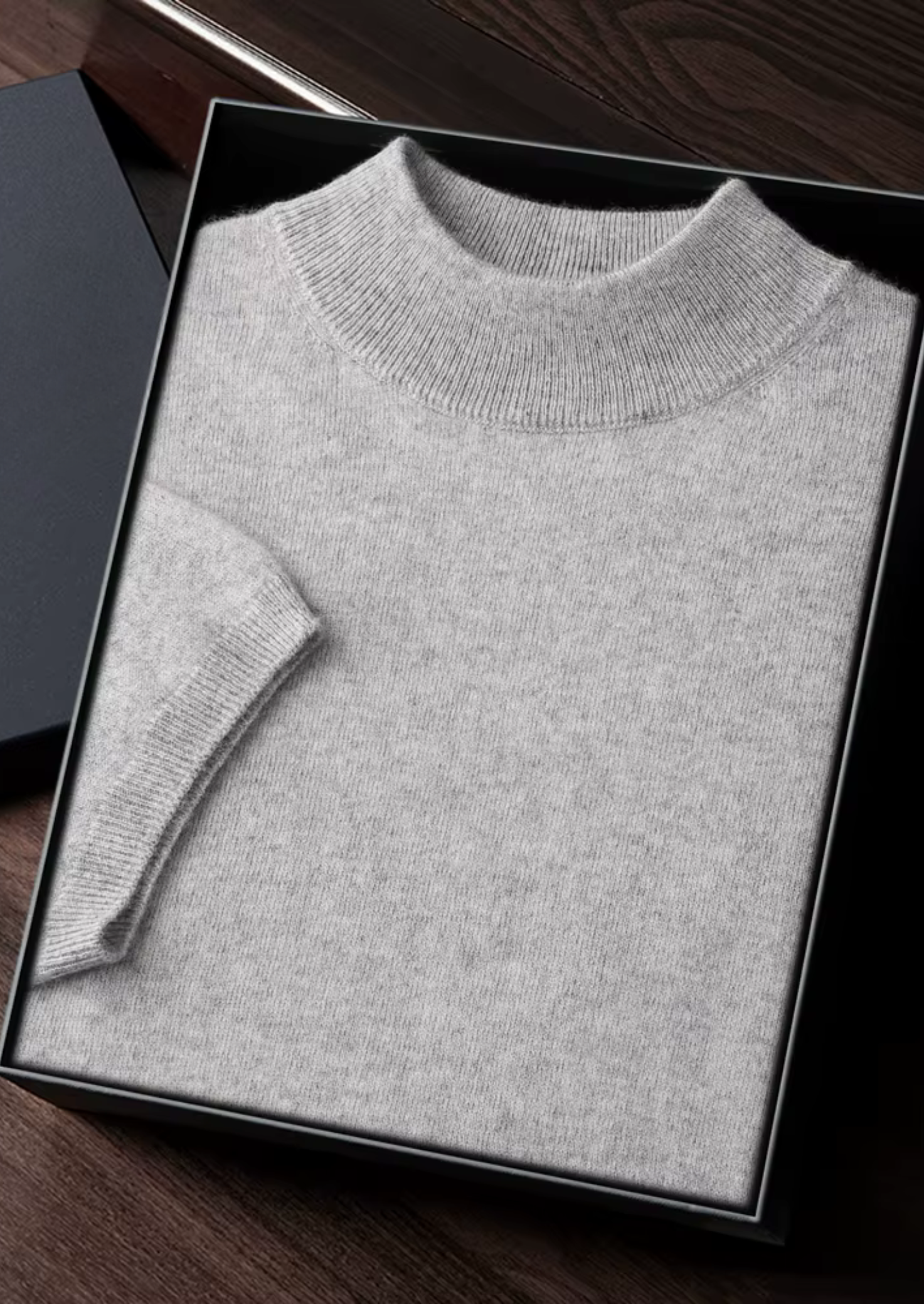 Cashmere Mock Neck T-Shirt in Classic Ivory