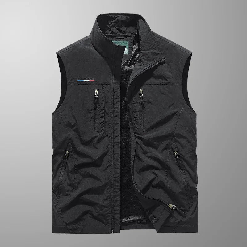 Men's Outdoor Vest with Stand Collar