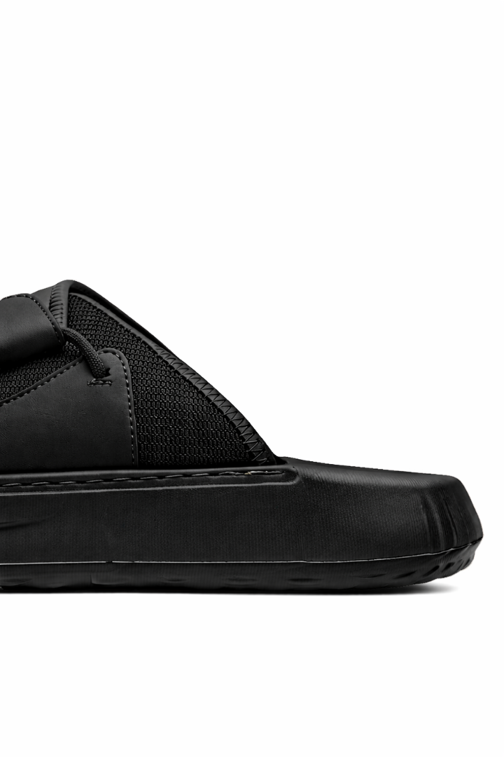 Dawson Leather Slide Sandals - Noir