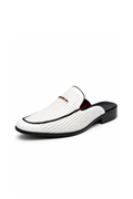 Anson White Perforated Leather Mule